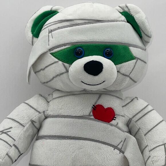 Build A Bear MUMMY BEAR 16" 2016 Retired, Halloween, Mummy with red heart bear - Picture 2 of 5